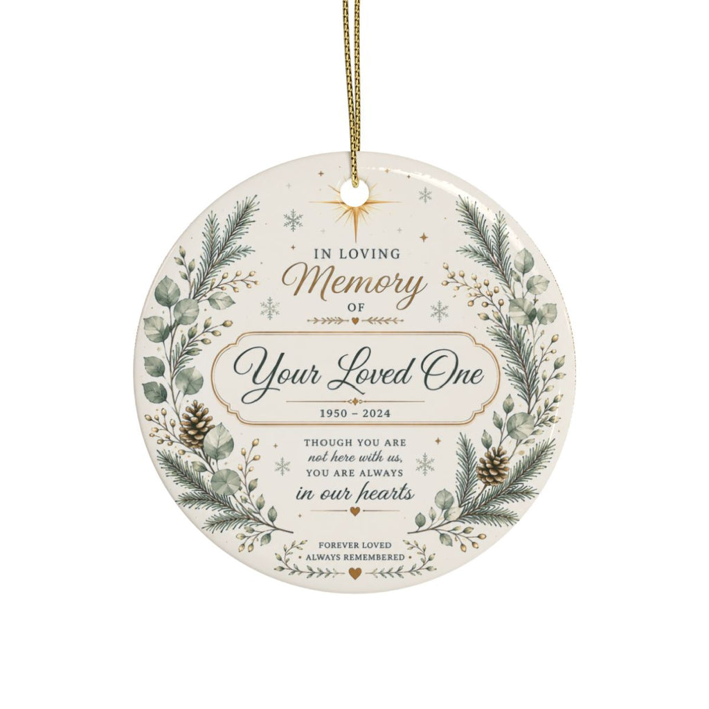 In Loving Memory wreath Ceramic Ornament | Memorial Christmas Ornament