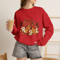 Jolly & Bright holiday lettering Sweatshirt | Christmas holly crewneck