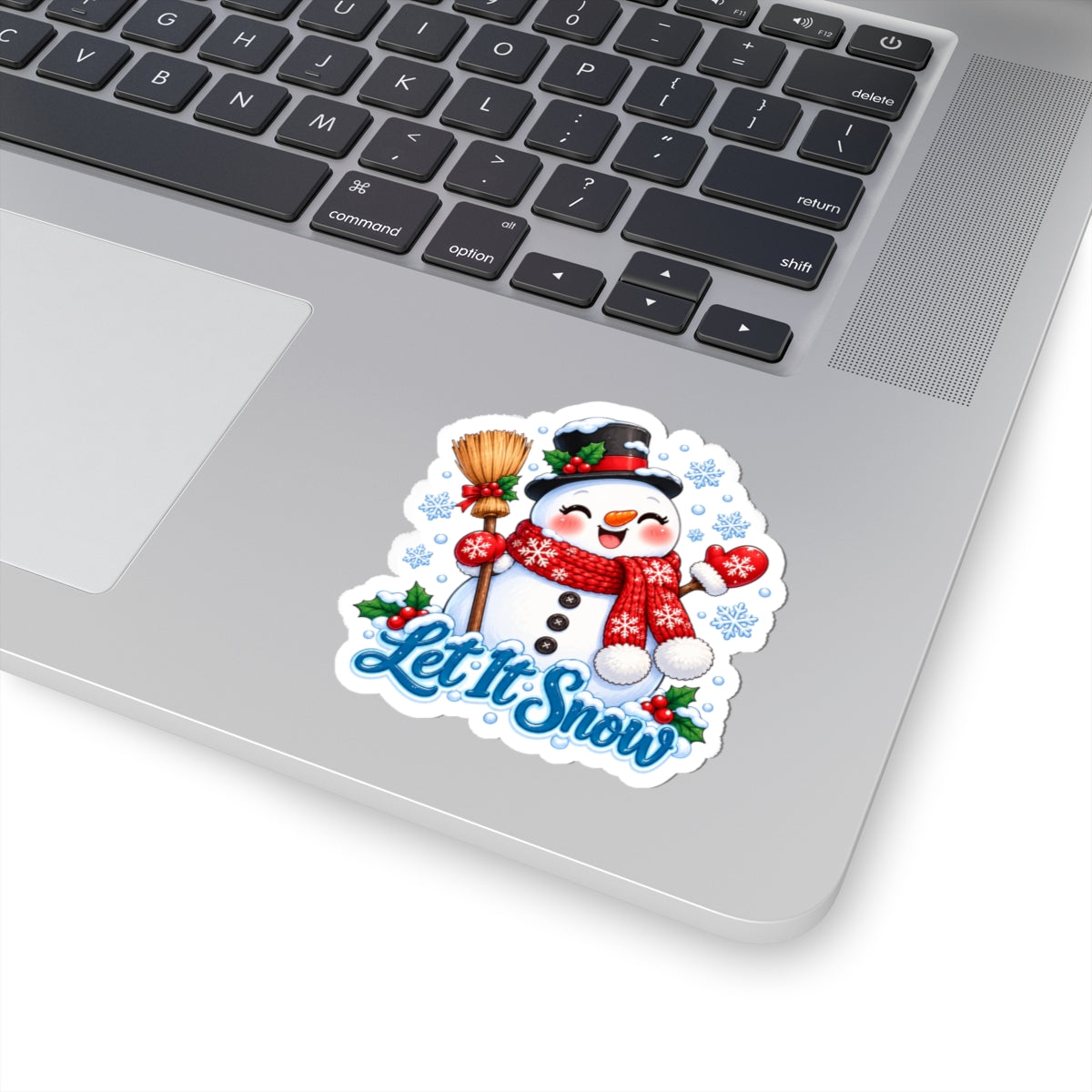Let It Snow Snowman Sticker | Cute Christmas Snowman Vinyl Decal