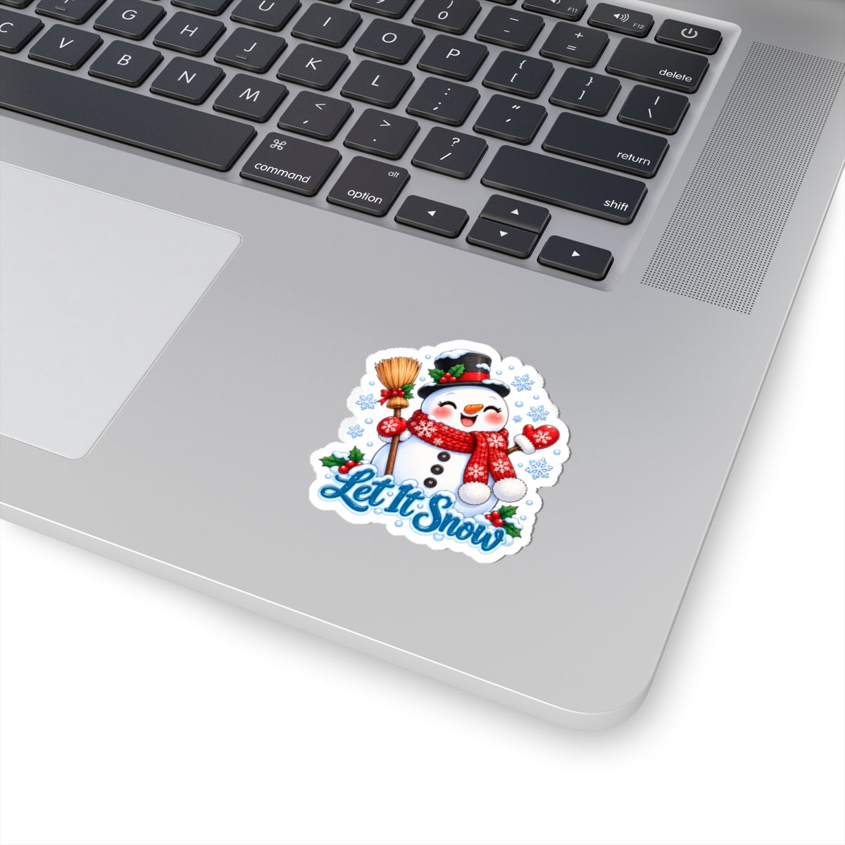 Let It Snow Snowman Sticker | Cute Christmas Snowman Vinyl Decal