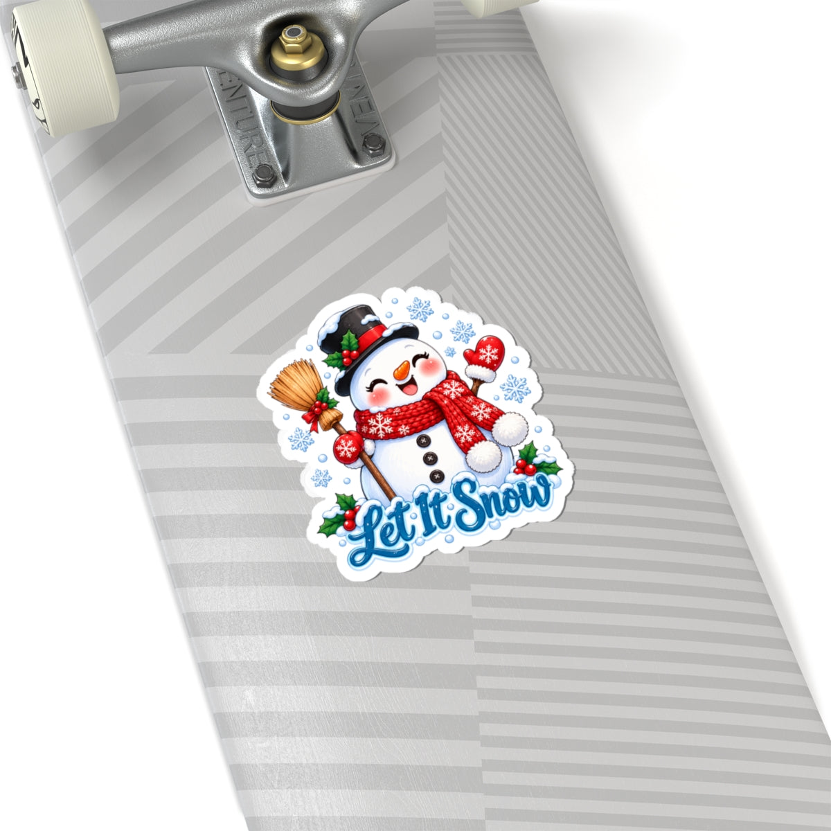 Let It Snow Snowman Sticker | Cute Christmas Snowman Vinyl Decal