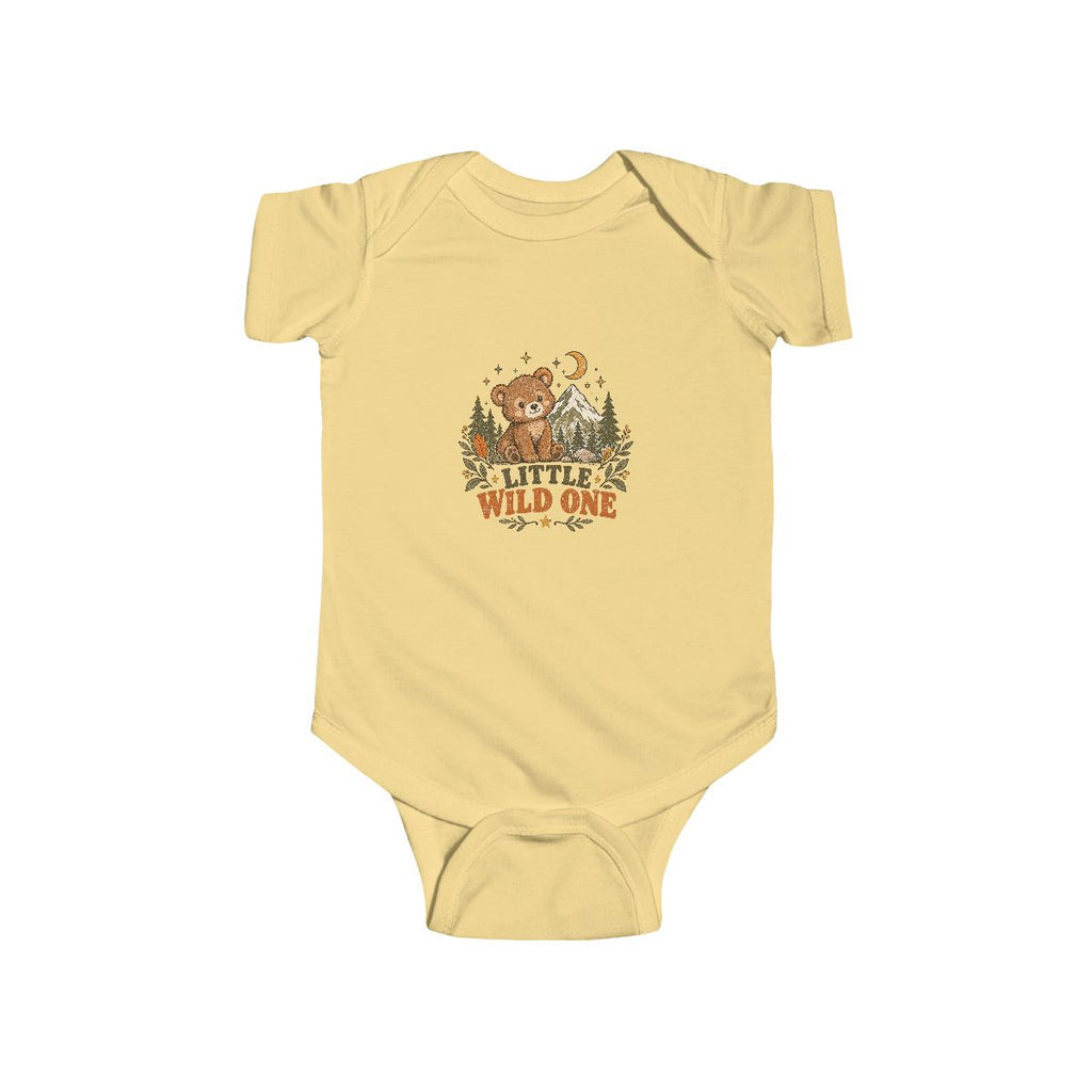 Little Wild One bear, Bodysuit | woodland baby romper, camping nursery