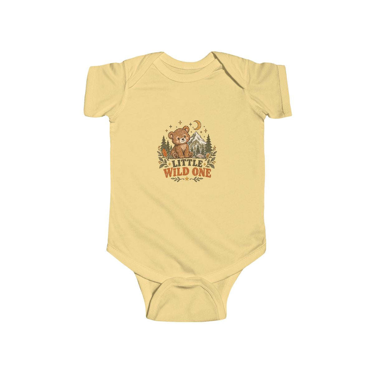 Little Wild One bear, Bodysuit | woodland baby romper, camping nursery