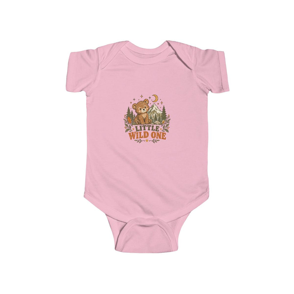 Little Wild One bear, Bodysuit | woodland baby romper, camping nursery