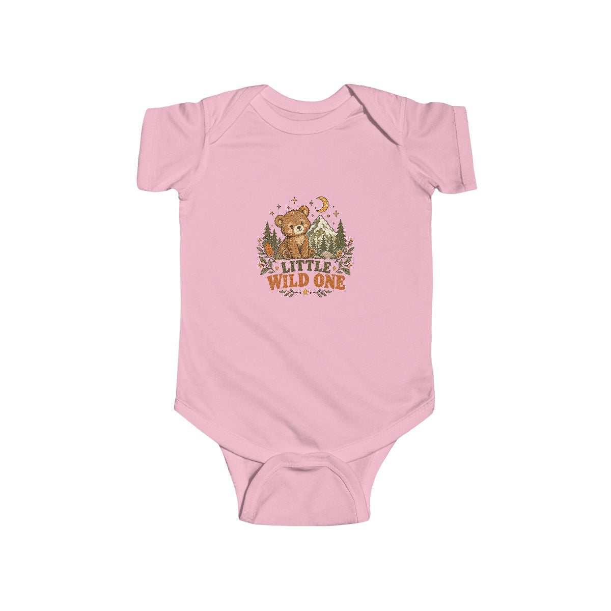 Little Wild One bear, Bodysuit | woodland baby romper, camping nursery