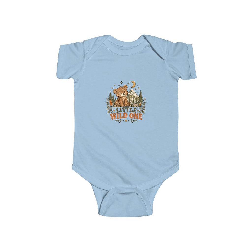 Little Wild One bear, Bodysuit | woodland baby romper, camping nursery