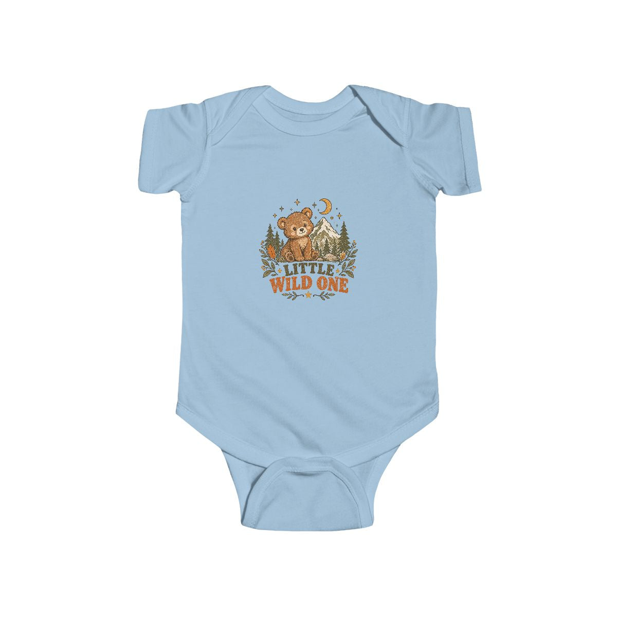 Little Wild One bear, Bodysuit | woodland baby romper, camping nursery