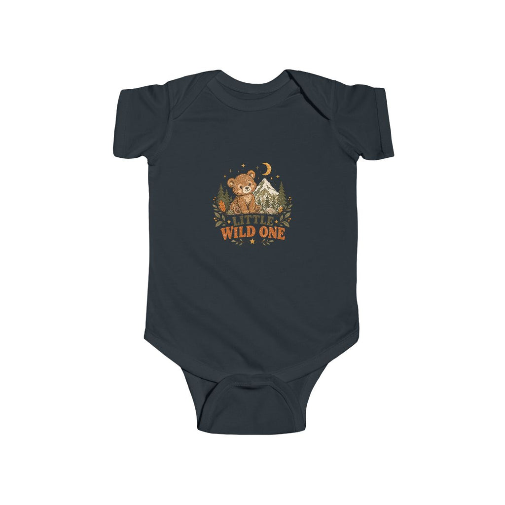 Little Wild One bear, Bodysuit | woodland baby romper, camping nursery