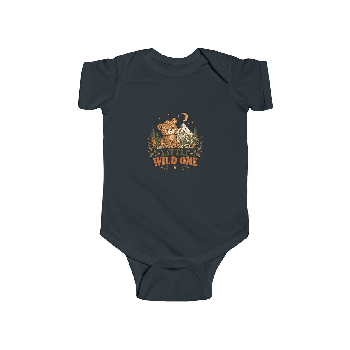 Little Wild One bear, Bodysuit | woodland baby romper, camping nursery