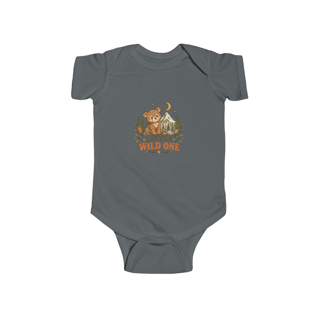 Little Wild One bear, Bodysuit | woodland baby romper, camping nursery