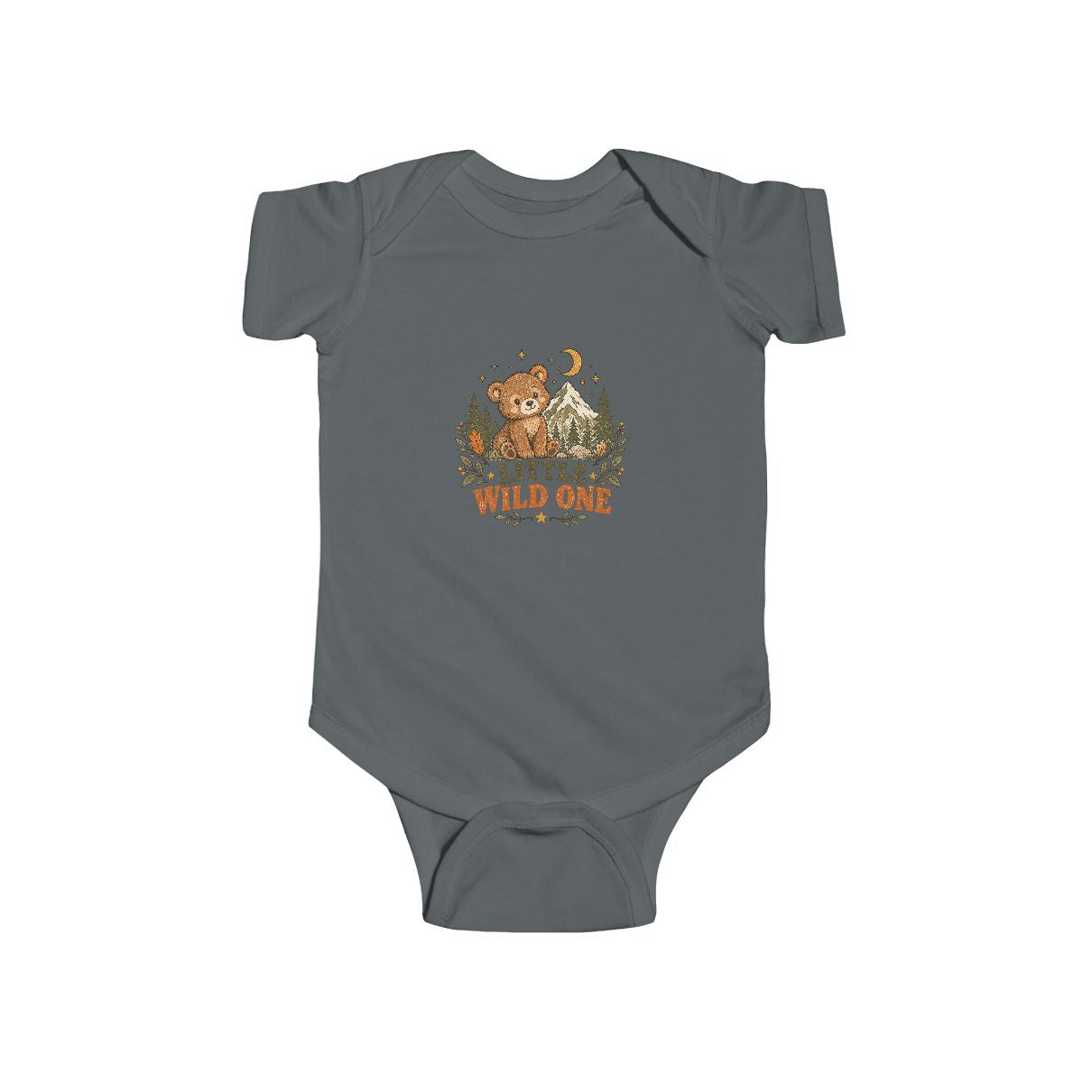 Little Wild One bear, Bodysuit | woodland baby romper, camping nursery