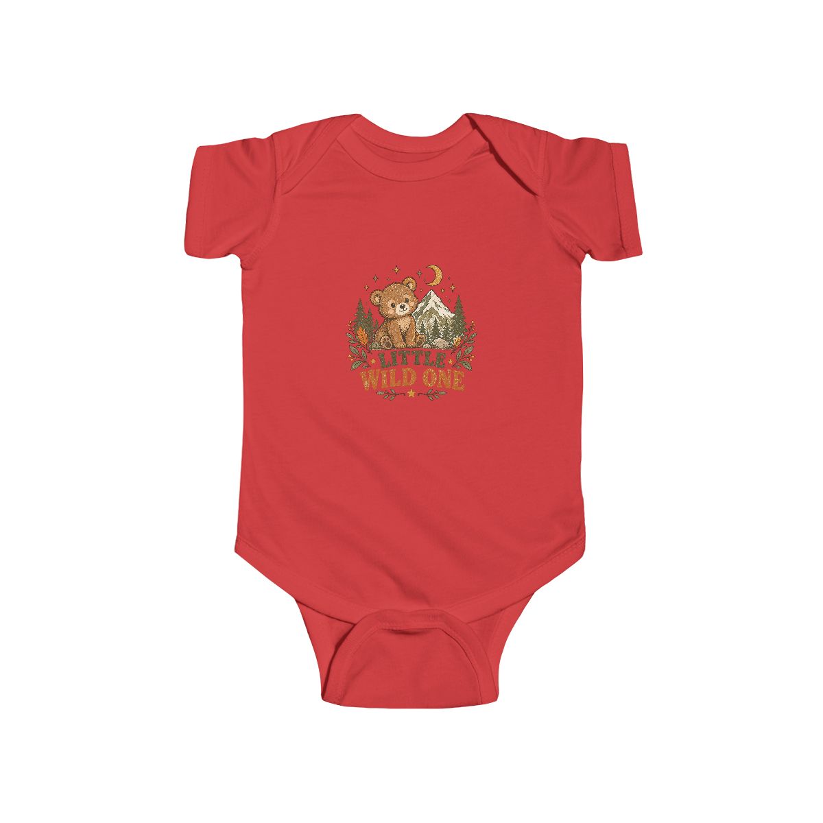 Little Wild One bear, Bodysuit | woodland baby romper, camping nursery
