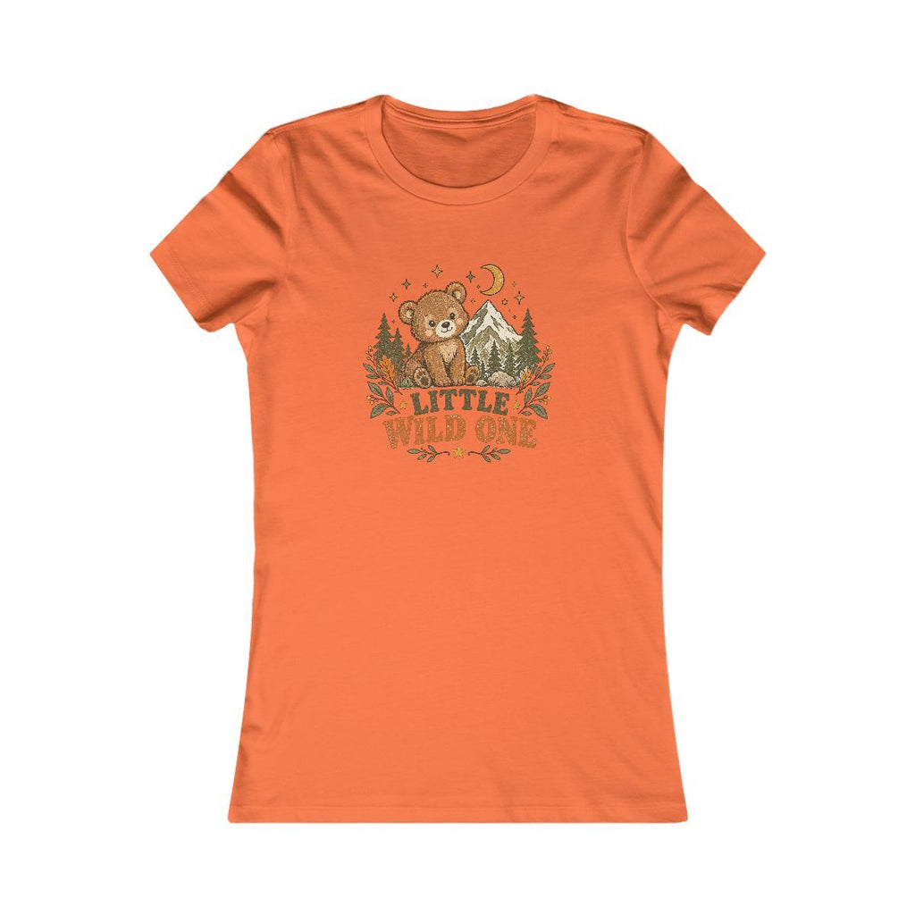 Little Wild One bear graphic Tee | Woodland trees moon stars