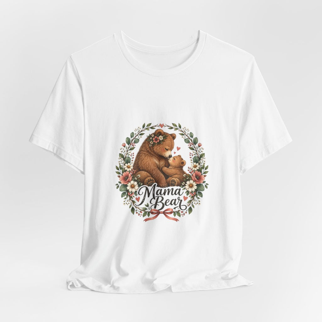 Mama Bear floral wreath T-Shirt | Mother's Day mom bear tee