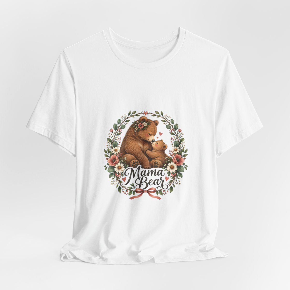 Mama Bear floral wreath T-Shirt | Mother's Day mom bear tee