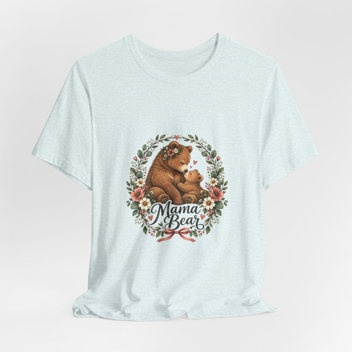 Mama Bear floral wreath T-Shirt | Mother's Day mom bear tee