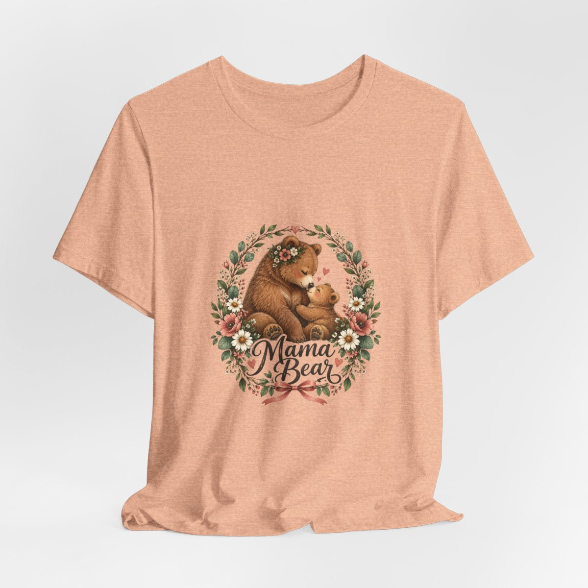 Mama Bear floral wreath T-Shirt | Mother's Day mom bear tee