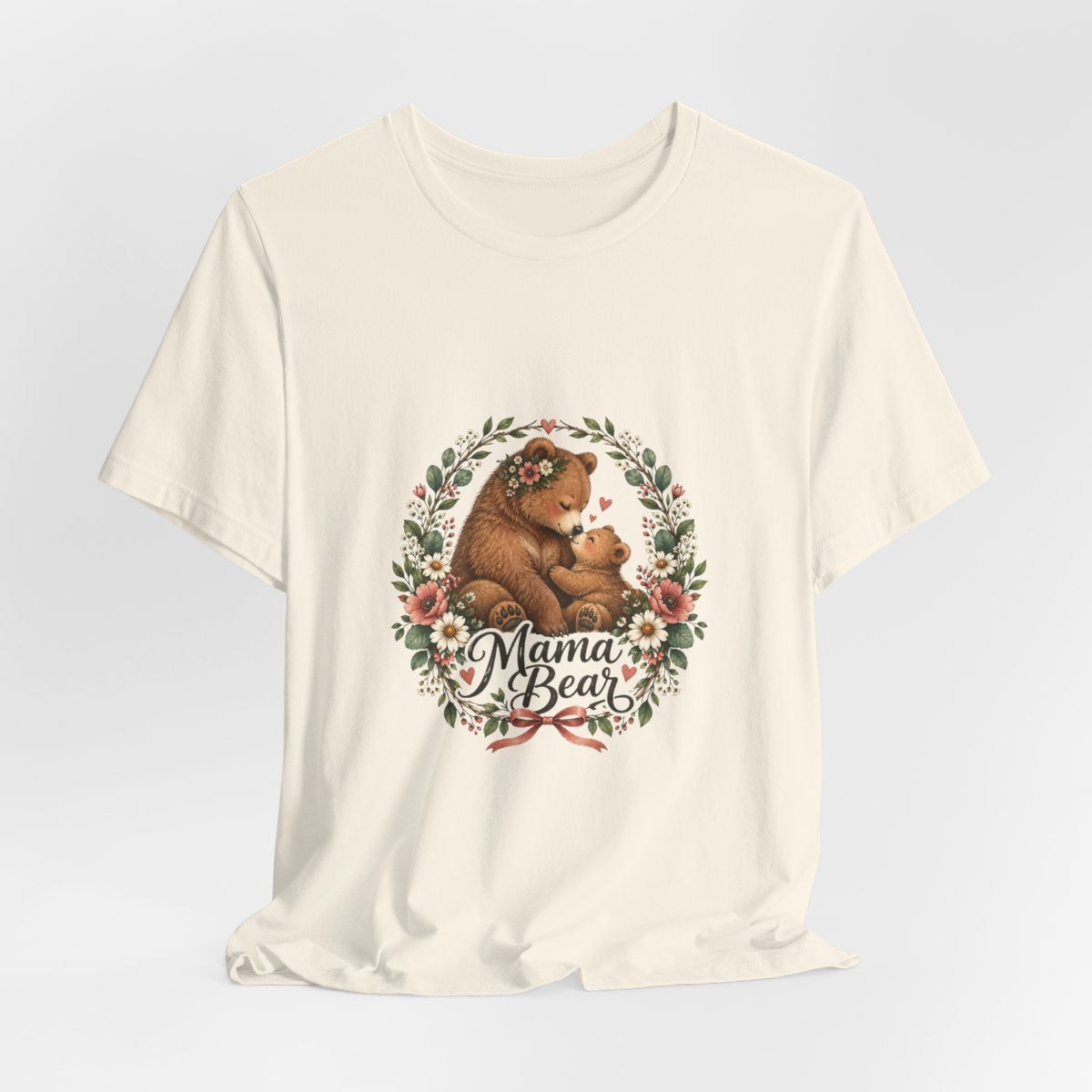 Mama Bear floral wreath T-Shirt | Mother's Day mom bear tee