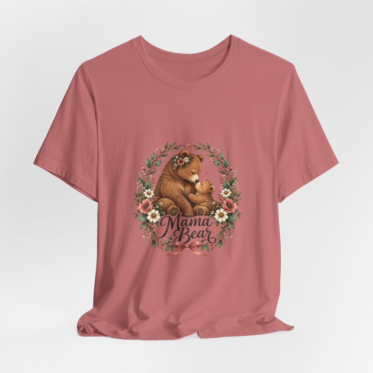 Mama Bear floral wreath T-Shirt | Mother's Day mom bear tee