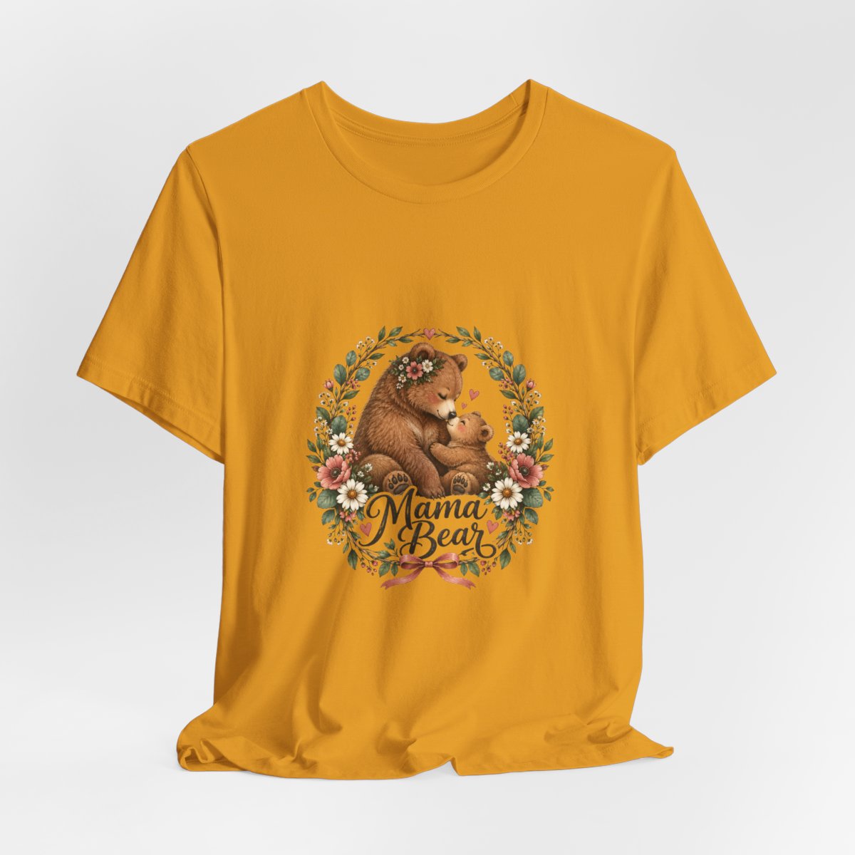 Mama Bear floral wreath T-Shirt | Mother's Day mom bear tee