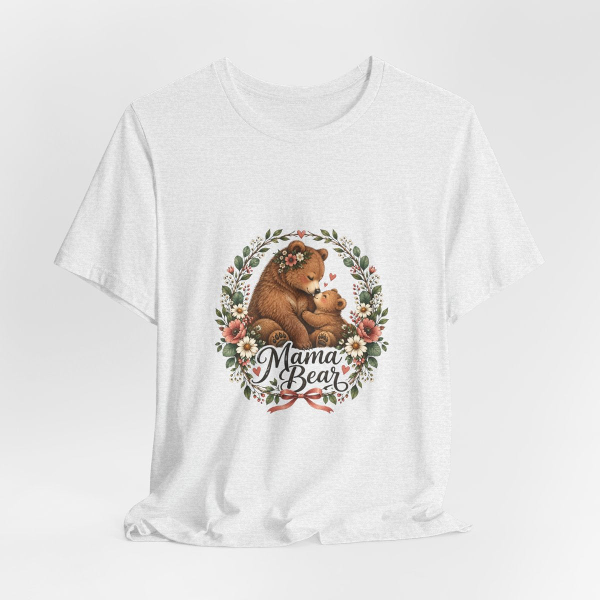 Mama Bear floral wreath T-Shirt | Mother's Day mom bear tee