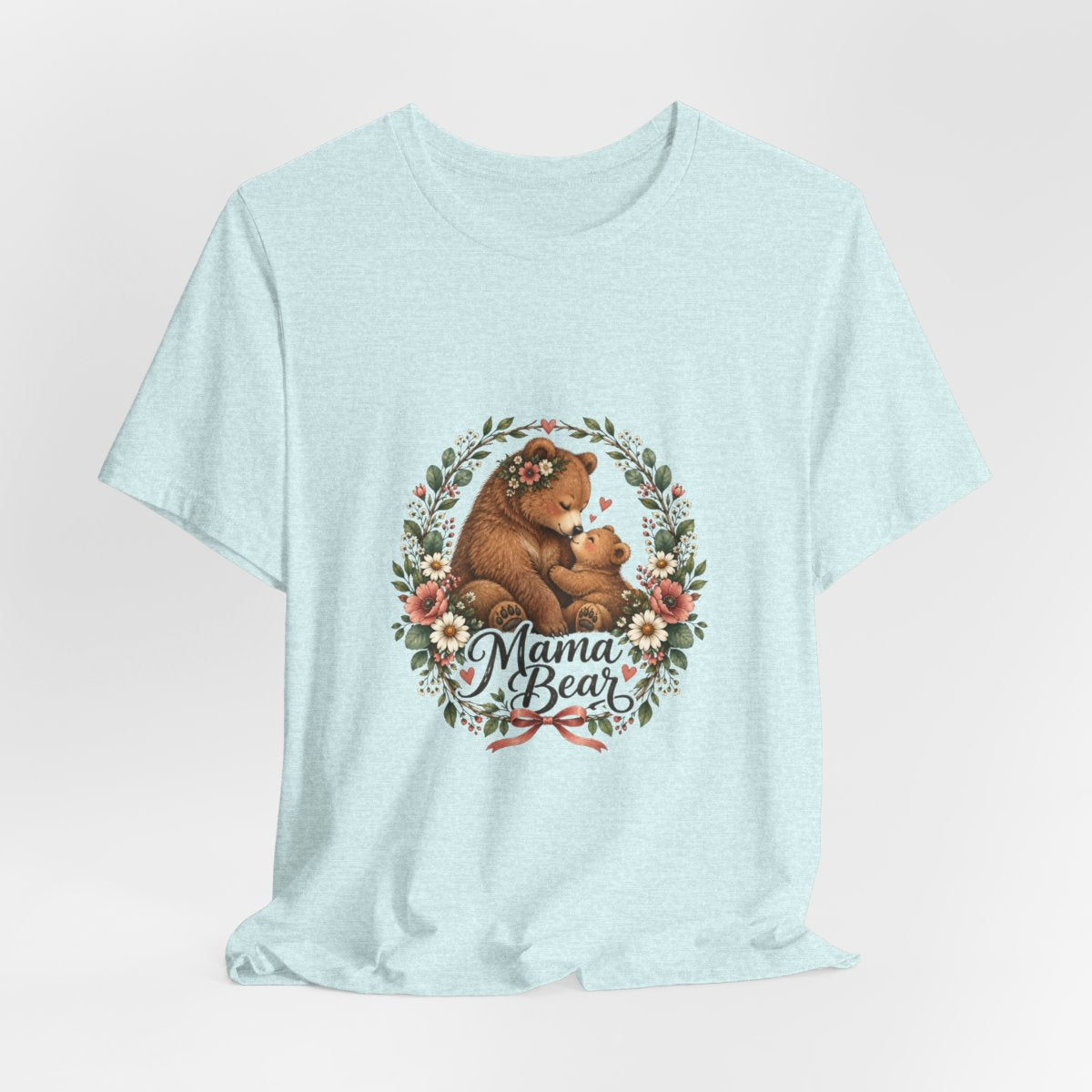 Mama Bear floral wreath T-Shirt | Mother's Day mom bear tee