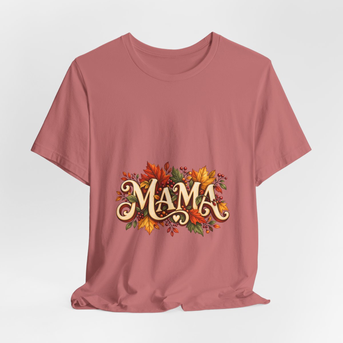 Mama Fall Leaves T-Shirt | Autumn Floral Typography Tee