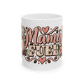 Mama Fuel Mug | Floral Coffee Design, Pink Hearts