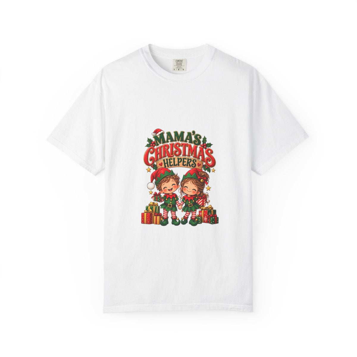 Mama's Christmas Helpers T-shirt | Cute Elf Kids Holiday Design