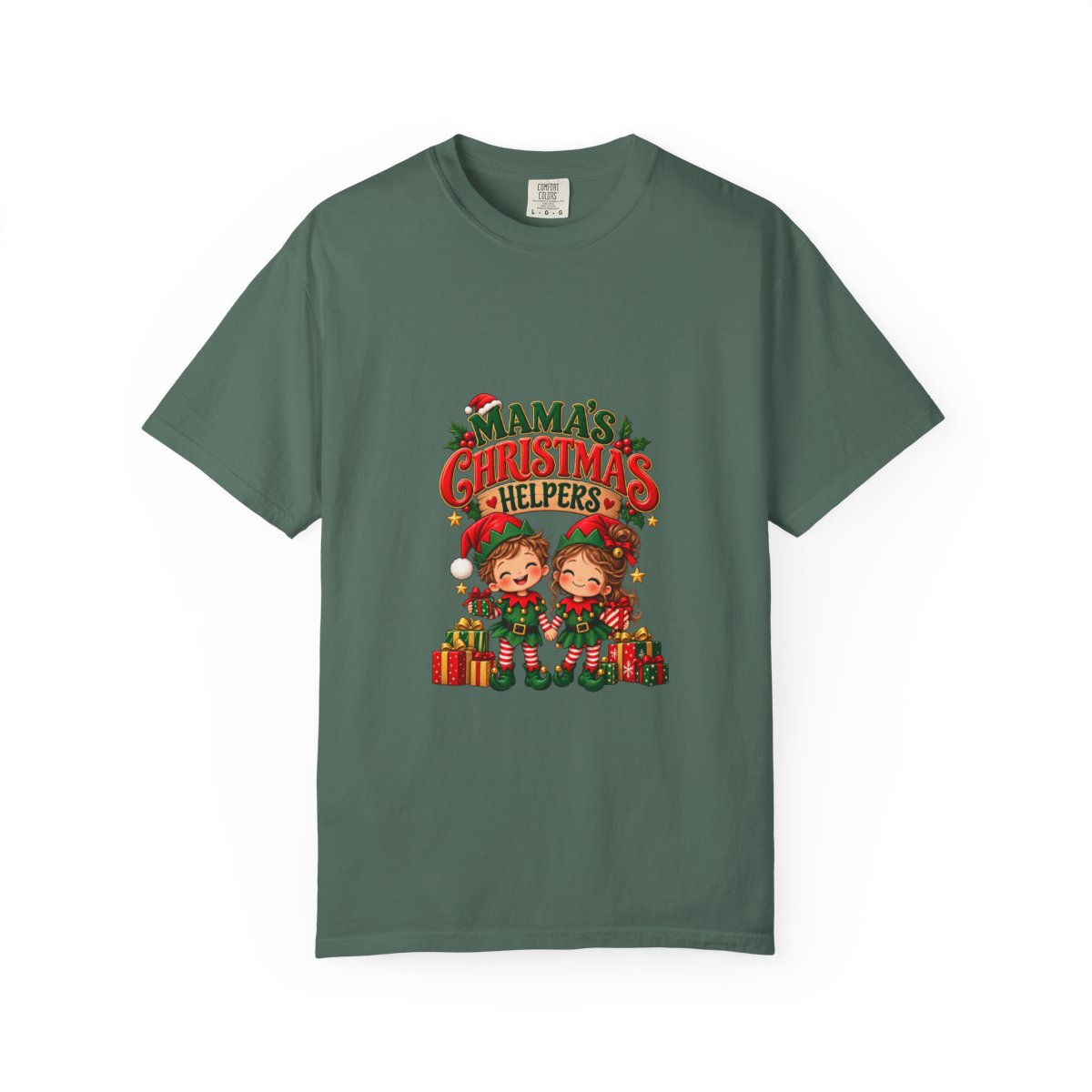 Mama's Christmas Helpers T-shirt | Cute Elf Kids Holiday Design