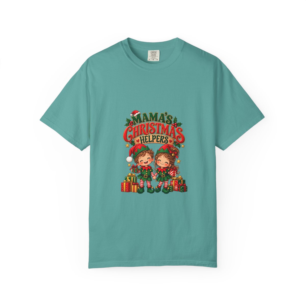 Mama's Christmas Helpers T-shirt | Cute Elf Kids Holiday Design