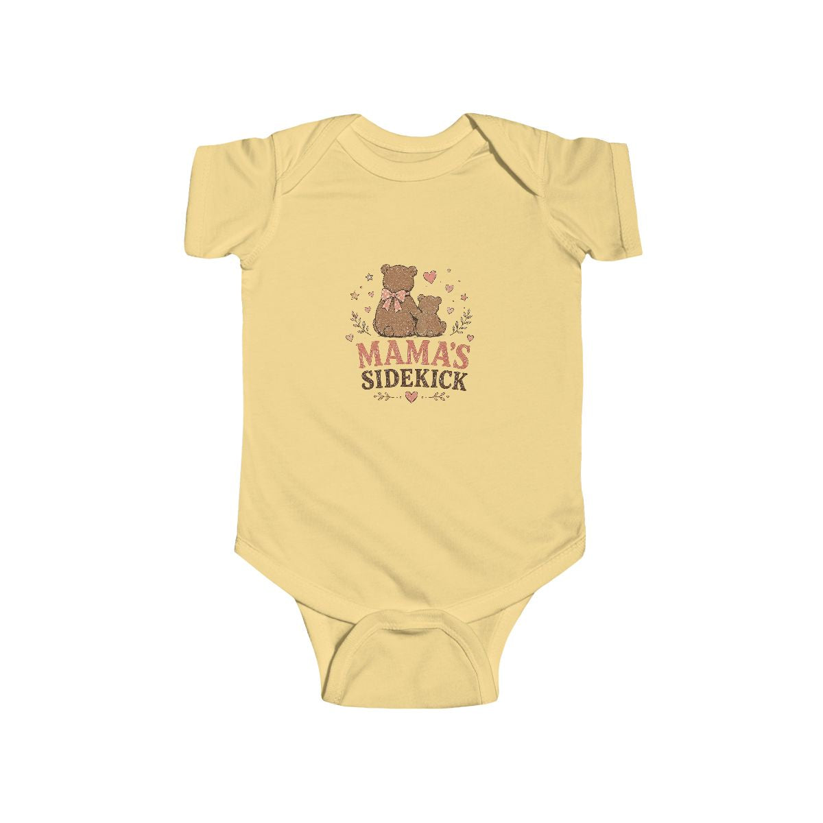 Mama's Sidekick onesie | Baby bear illustration, woodland floral design