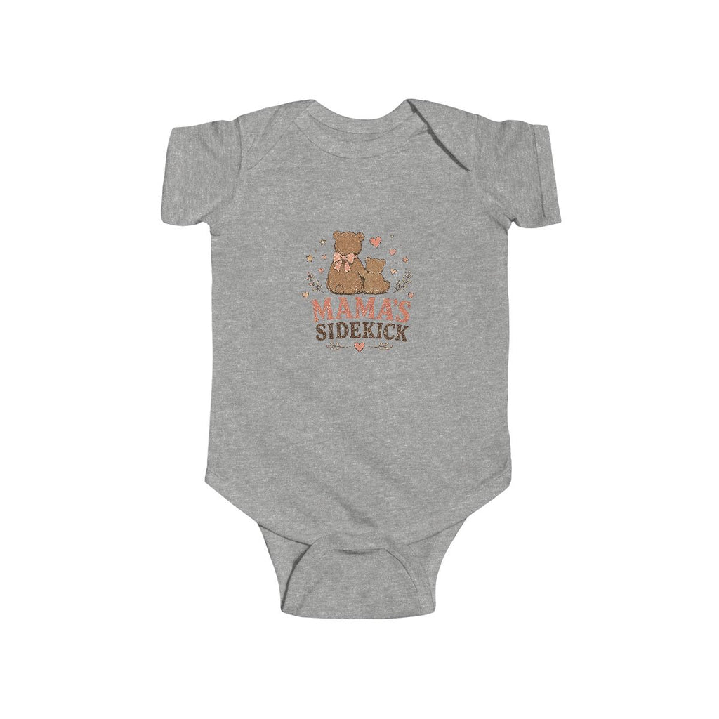 Mama's Sidekick onesie | Baby bear illustration, woodland floral design