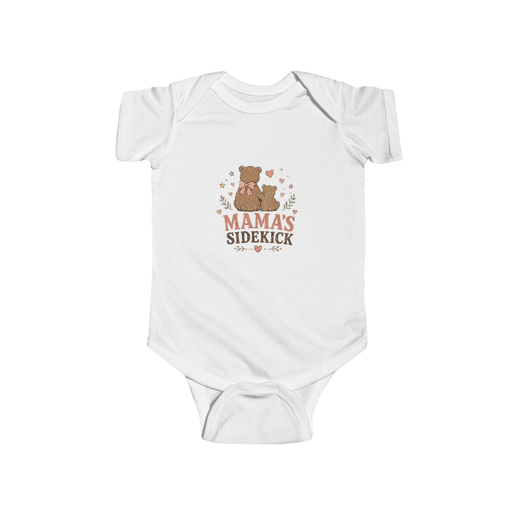 Mama's Sidekick onesie | Baby bear illustration, woodland floral design
