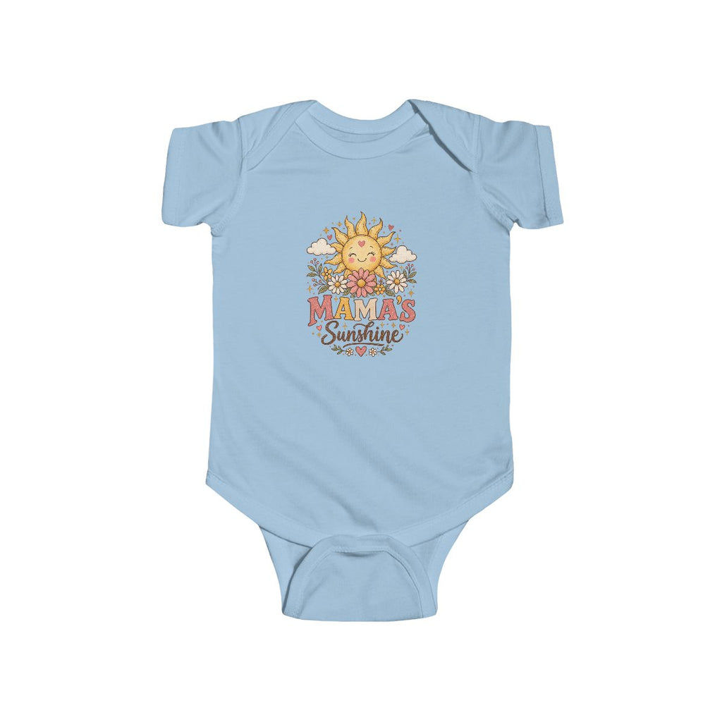 Mama's Sunshine Infant Bodysuit | Smiling Sun Floral Retro Baby Onesie