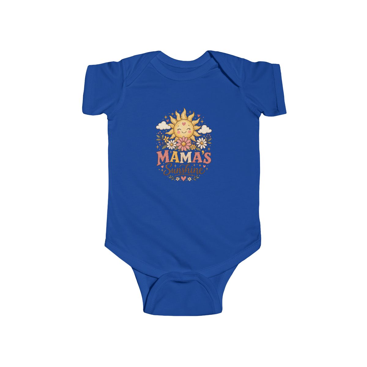 Mama's Sunshine Infant Bodysuit | Smiling Sun Floral Retro Baby Onesie