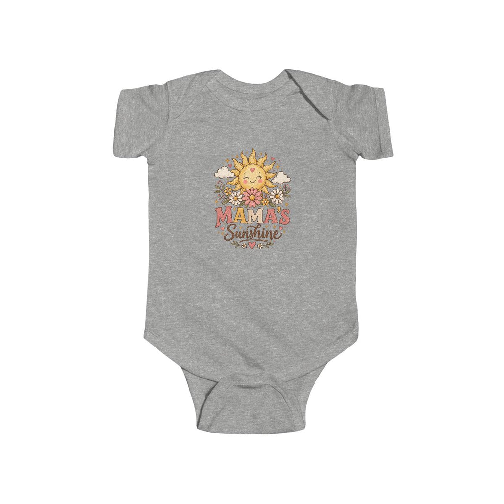 Mama's Sunshine Infant Bodysuit | Smiling Sun Floral Retro Baby Onesie