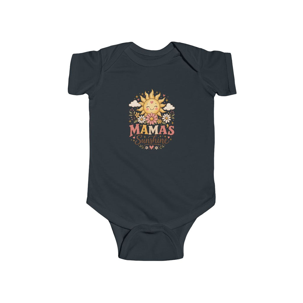 Mama's Sunshine Infant Bodysuit | Smiling Sun Floral Retro Baby Onesie