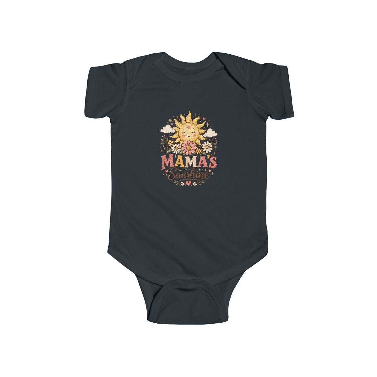 Mama's Sunshine Infant Bodysuit | Smiling Sun Floral Retro Baby Onesie