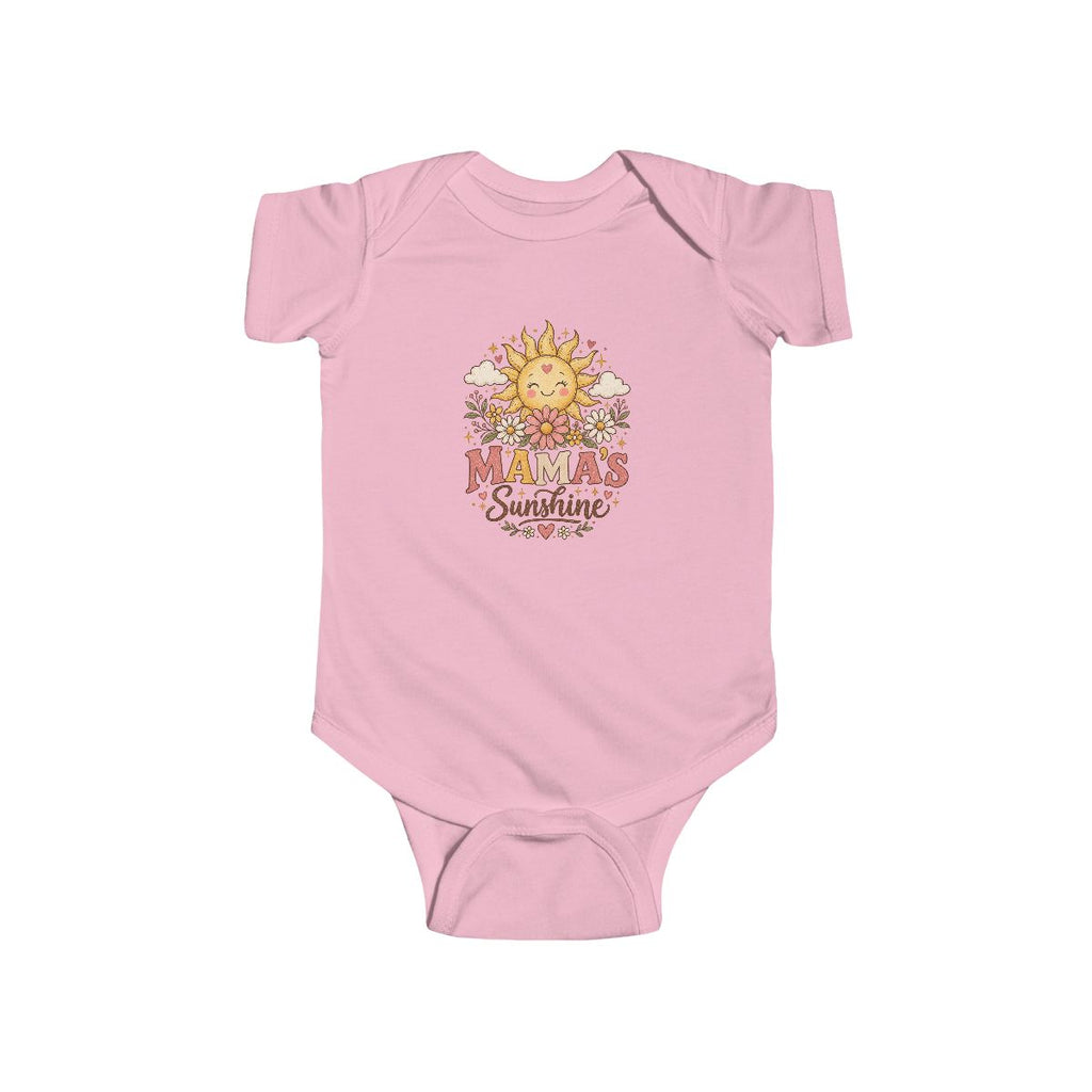 Mama's Sunshine Infant Bodysuit | Smiling Sun Floral Retro Baby Onesie