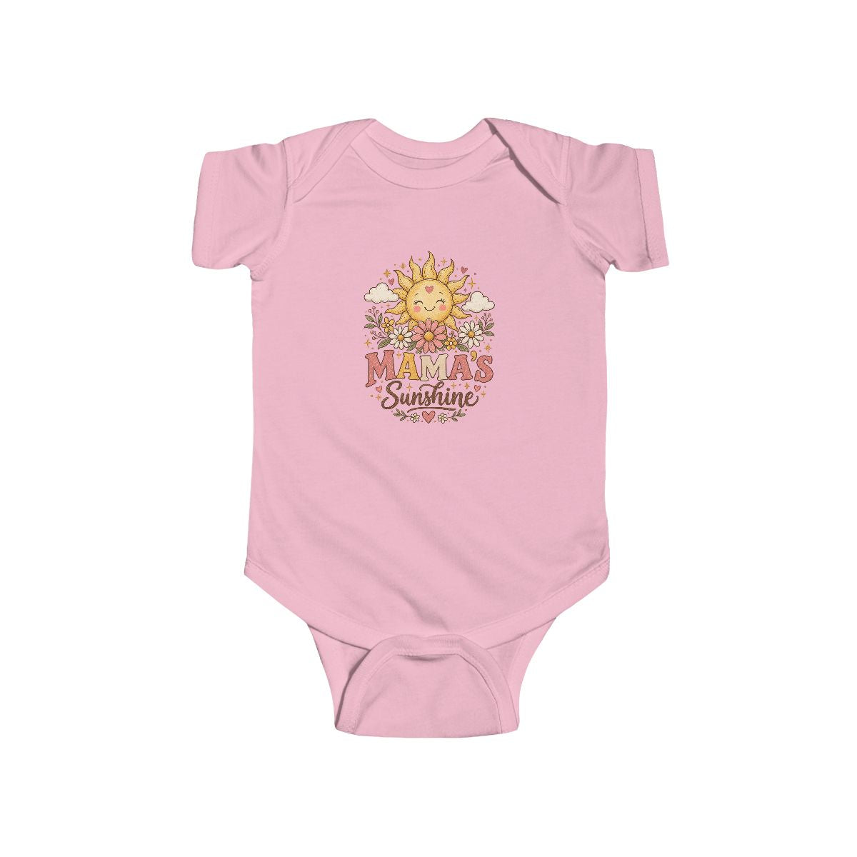 Mama's Sunshine Infant Bodysuit | Smiling Sun Floral Retro Baby Onesie