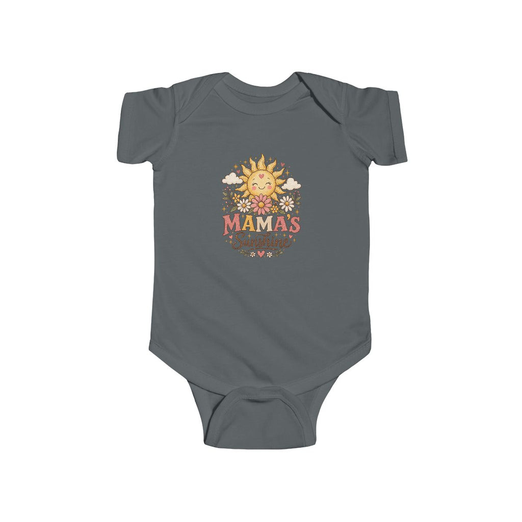 Mama's Sunshine Infant Bodysuit | Smiling Sun Floral Retro Baby Onesie