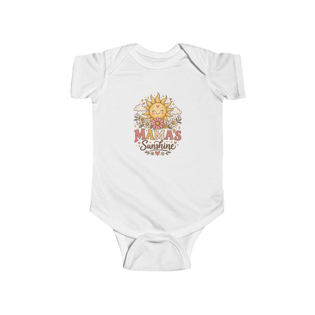 Mama's Sunshine Infant Bodysuit | Smiling Sun Floral Retro Baby Onesie