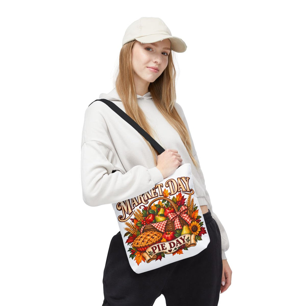 Market Day Pie Day Tote Bag | Autumn Harvest Basket, Pie and Apples