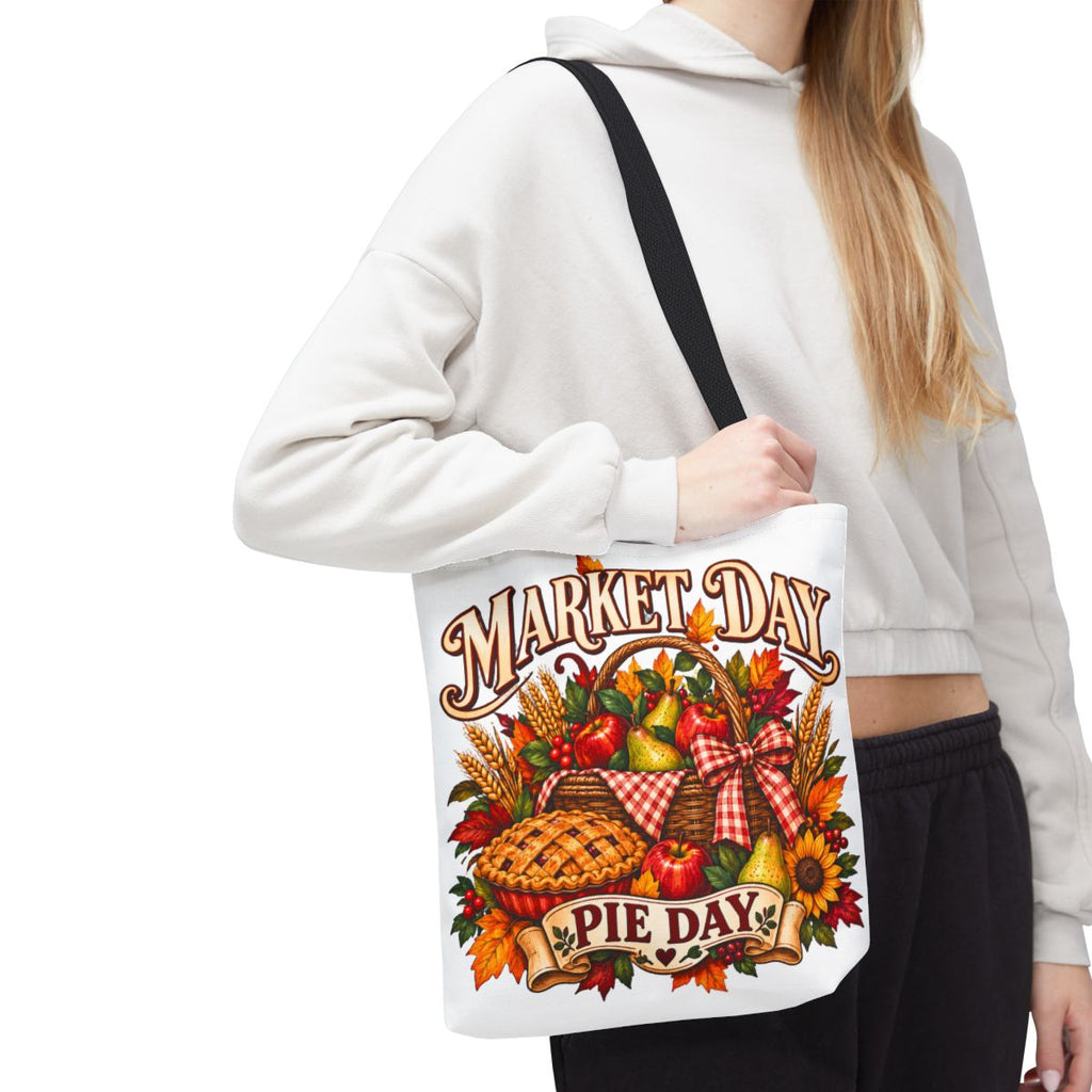 Market Day Pie Day Tote Bag | Autumn Harvest Basket, Pie and Apples