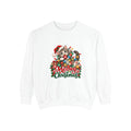Meowy Christmas Cat Sweatshirt | Cute Kitty in Santa Hat, Holiday Lights