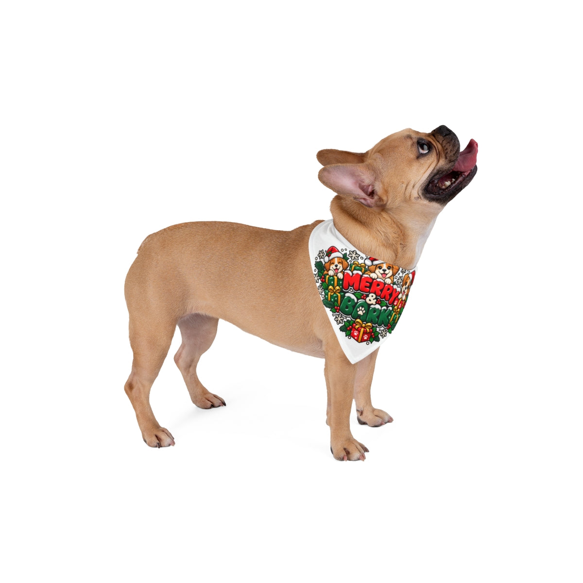 Merry & Borky Pet Bandana | Christmas Dog Bandana, Santa Puppies