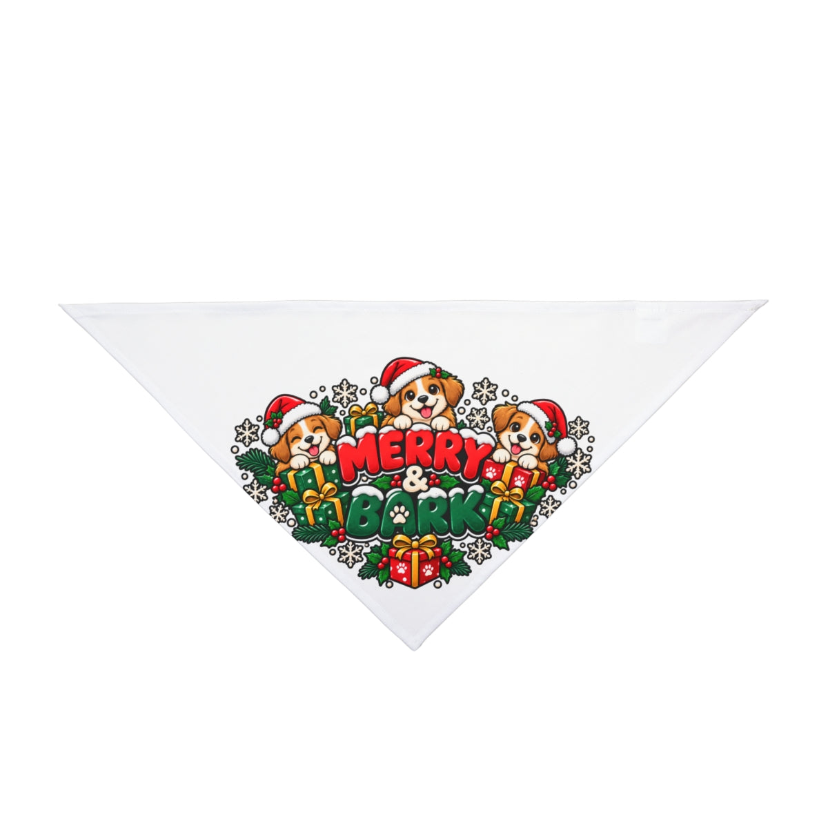 Merry & Borky Pet Bandana | Christmas Dog Bandana, Santa Pup - 27" × 13"