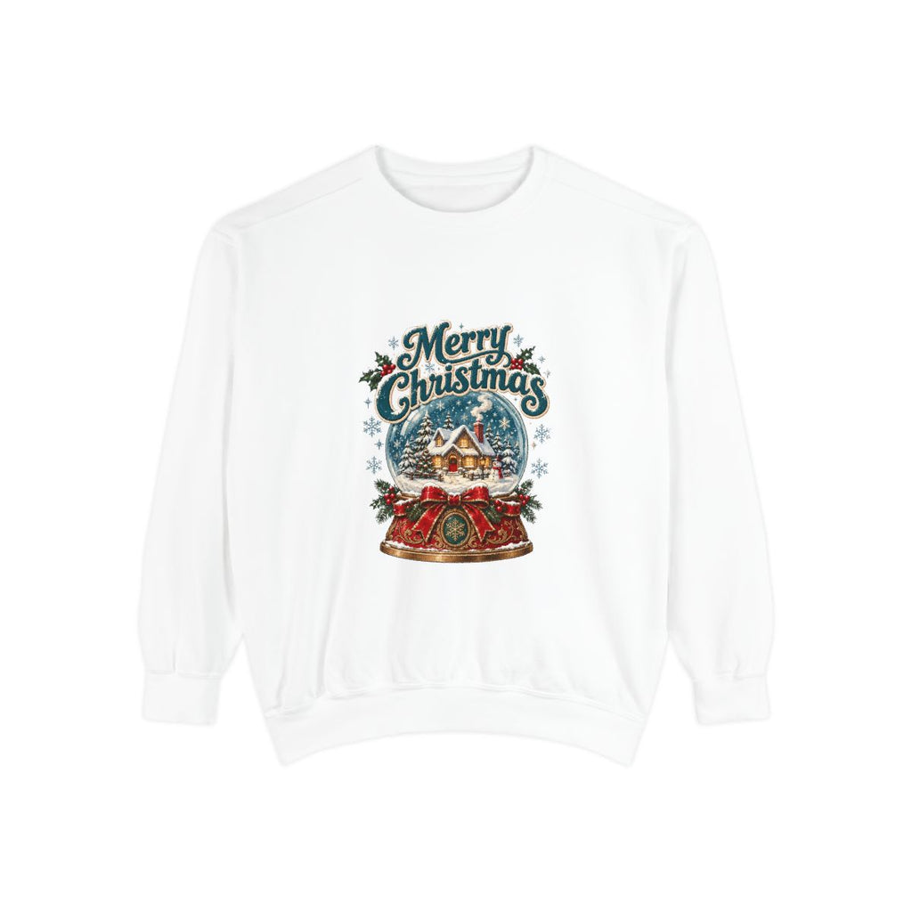 Merry Christmas Snow Globe Sweatshirt | Holiday Snow Globe Design