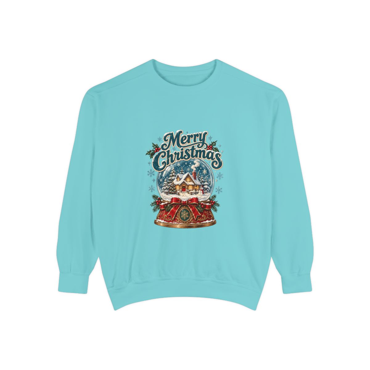 Merry Christmas Snow Globe Sweatshirt | Holiday Snow Globe Design